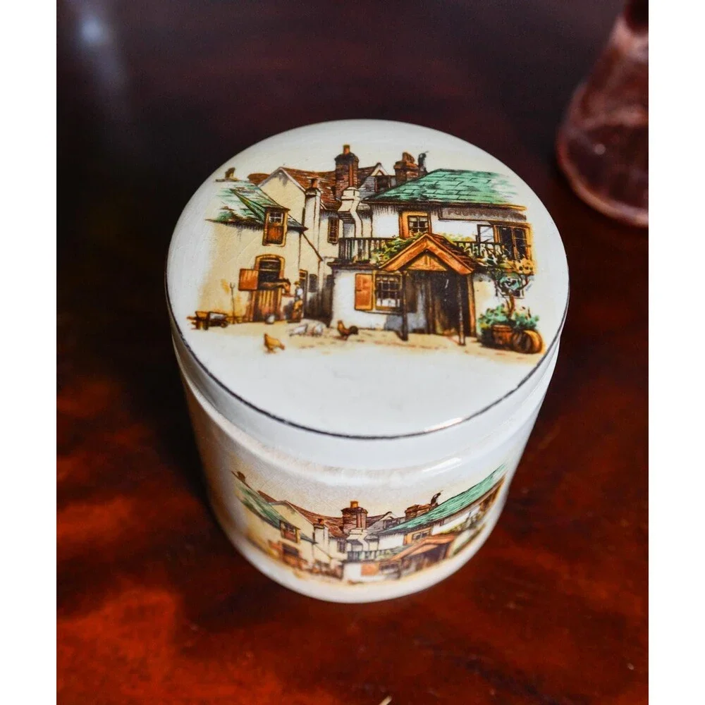 Vintage Frank Cooper Oxford Marmalade Jar Sandland Ware | English Village Scene
